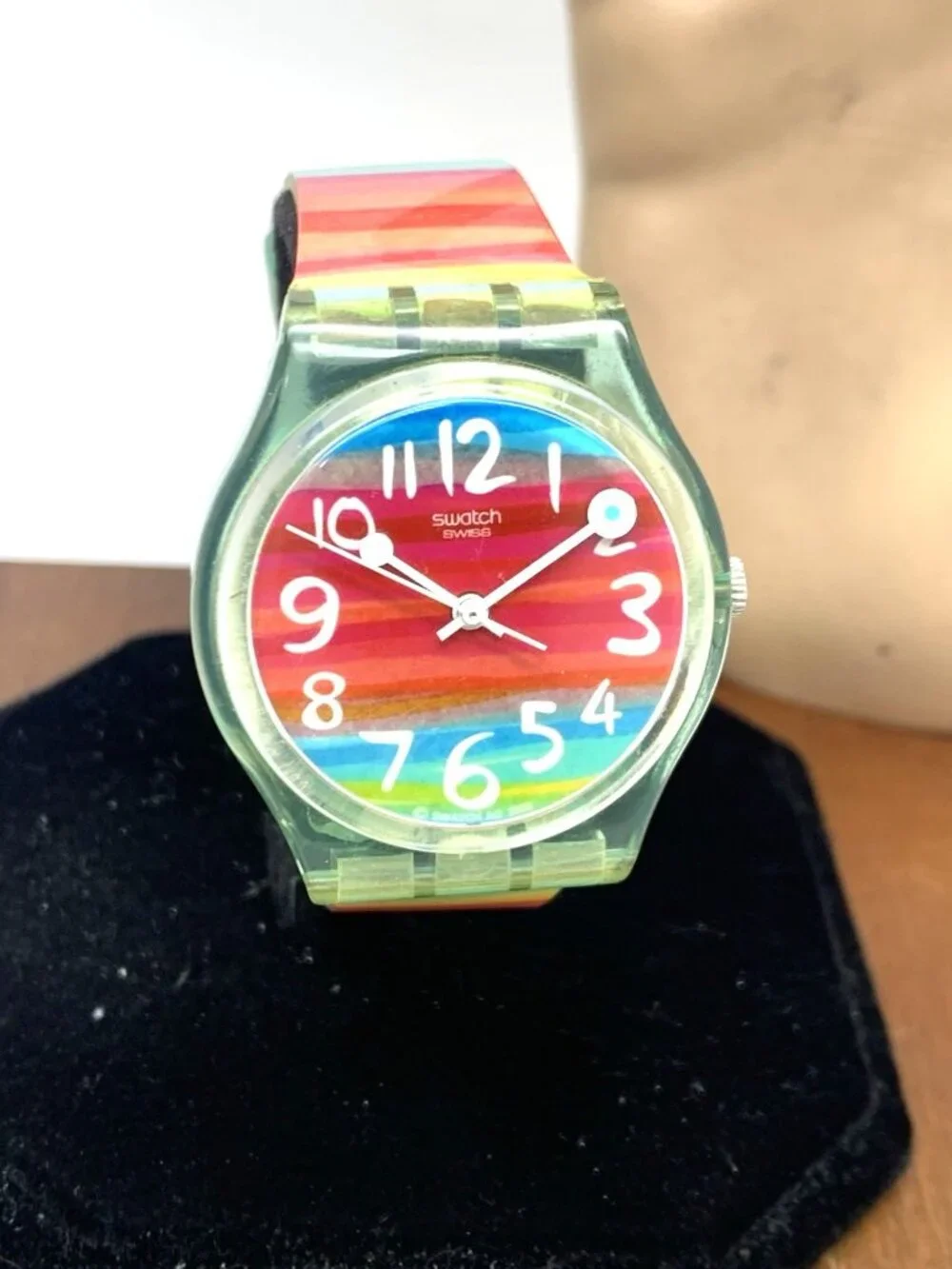 Swatch Women's Watch GS124 Swiss Quartz Color The Sky Colorful Rubber Band 34mm